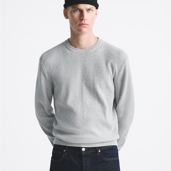 ZARA WAFFLE SWEATER - Picture 2 of 7